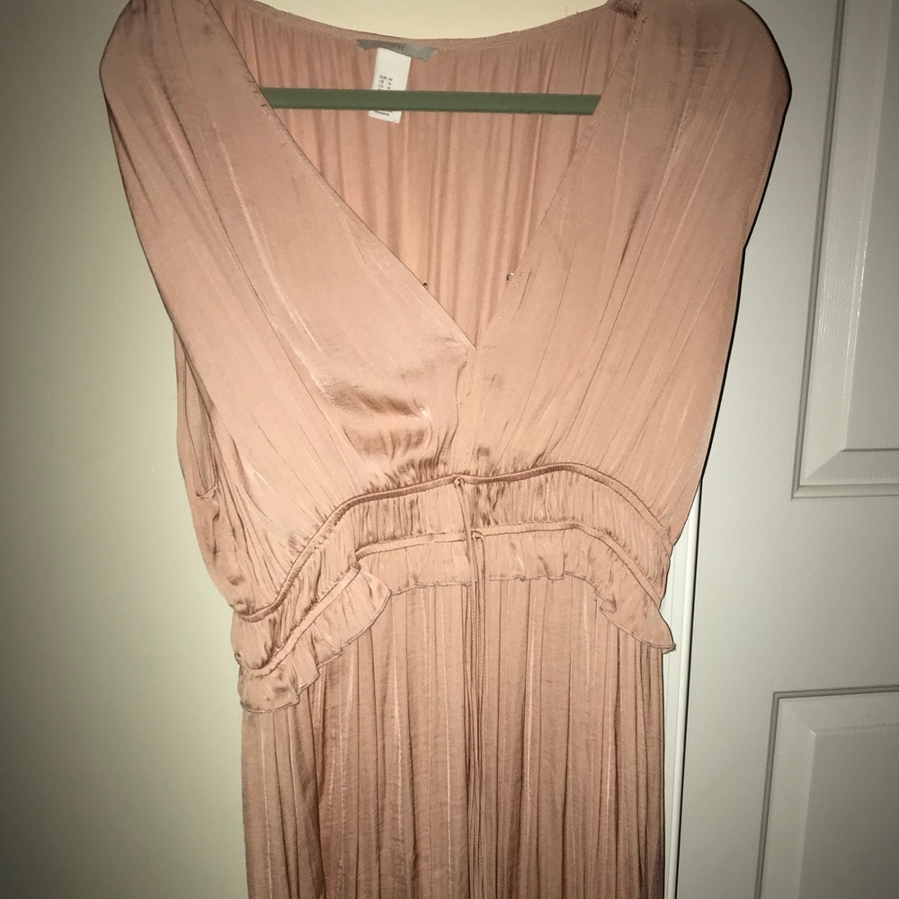 A soft and flowy blush dress